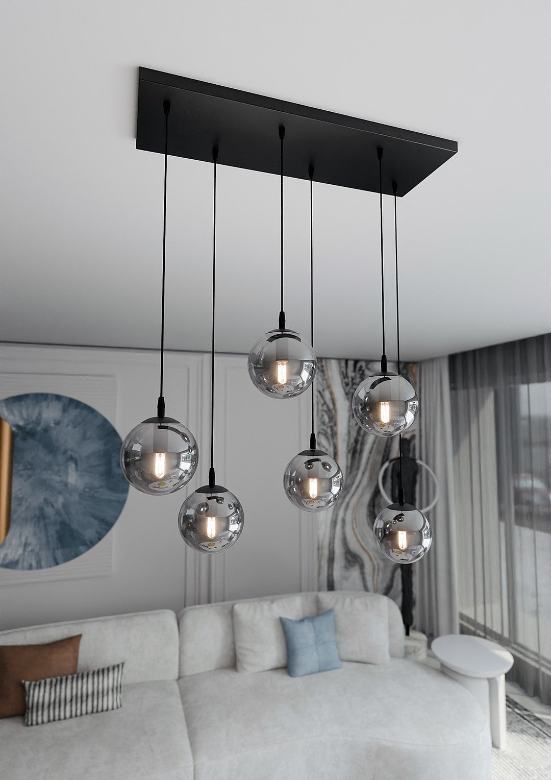 Cosmo 6 pendant light graphite