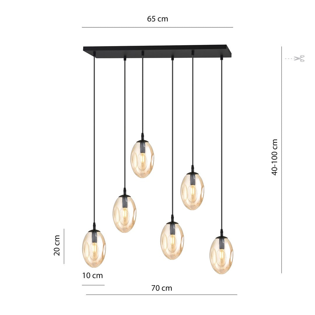 Astral 6 pendant light amber