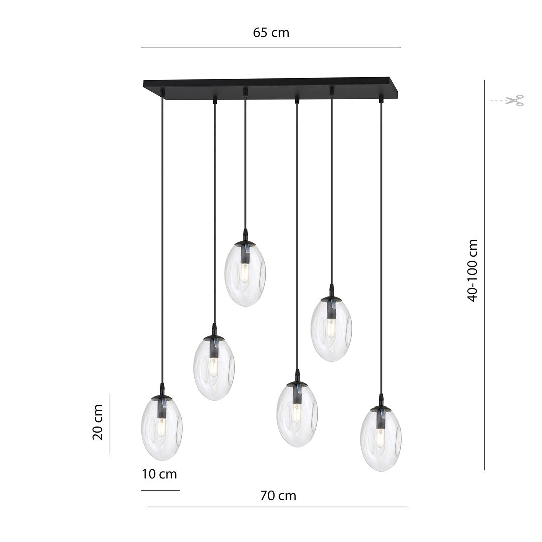 Astral 6 pendant light clear