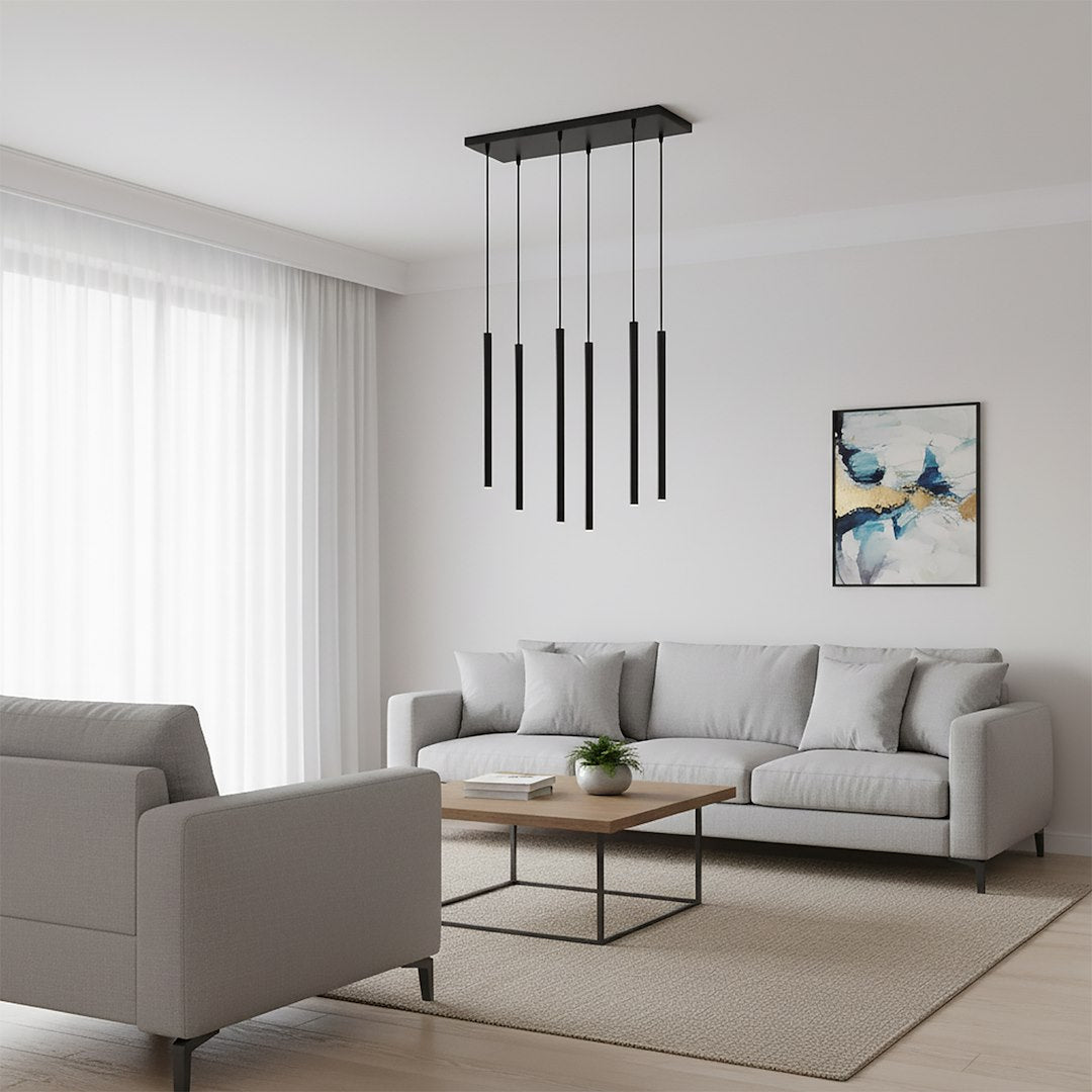 Selter 6 pendant light black
