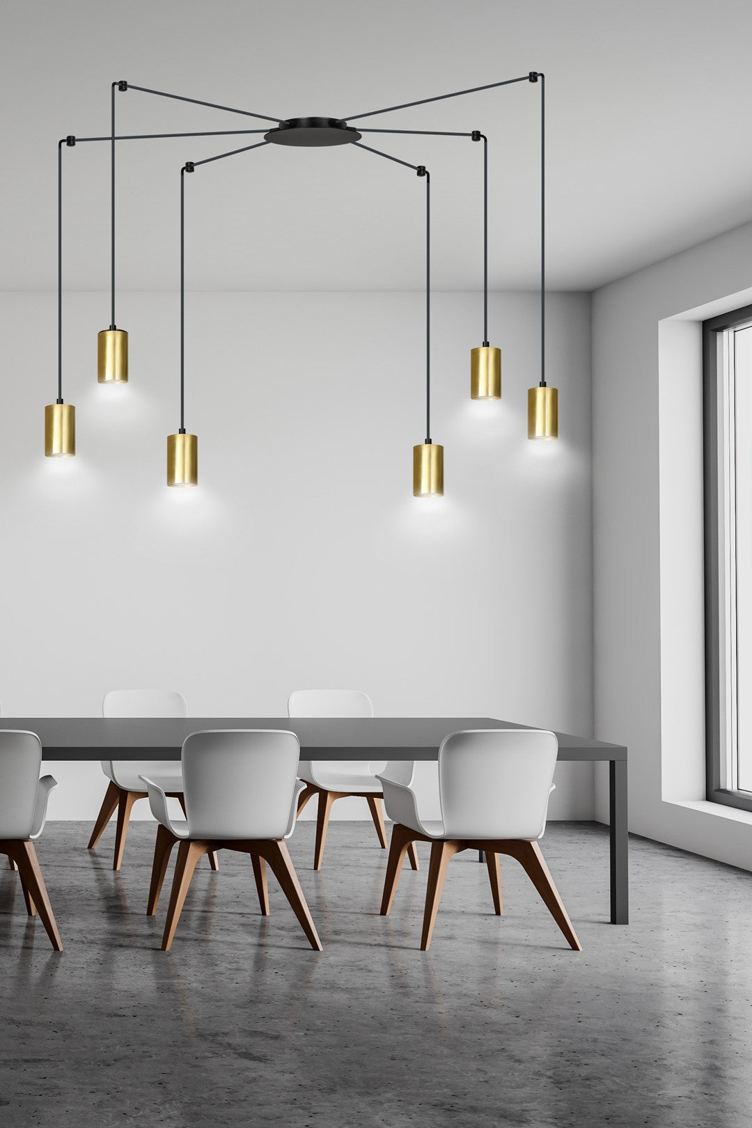 Traker 6 pendant light black/gold