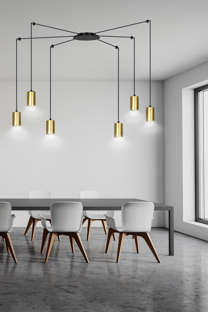 Traker 6 pendant light black/gold