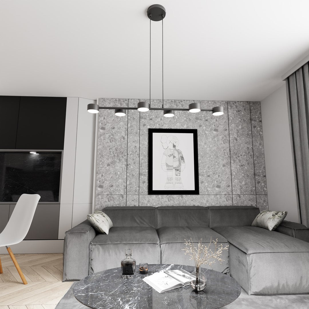 Megara 6 pendant light black