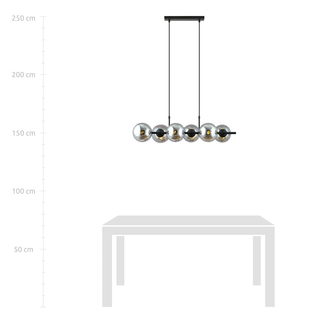 Rory 6 pendant light graphite