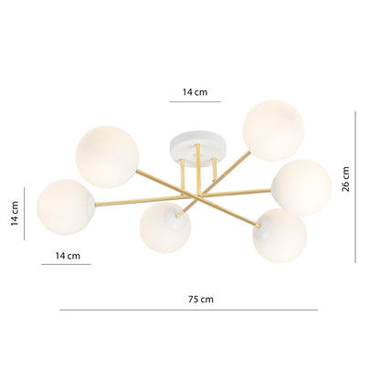 Magnum 6 ceiling lamp white/opal