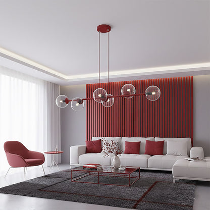 Magnus 6 pendant lamp transparent burgundy