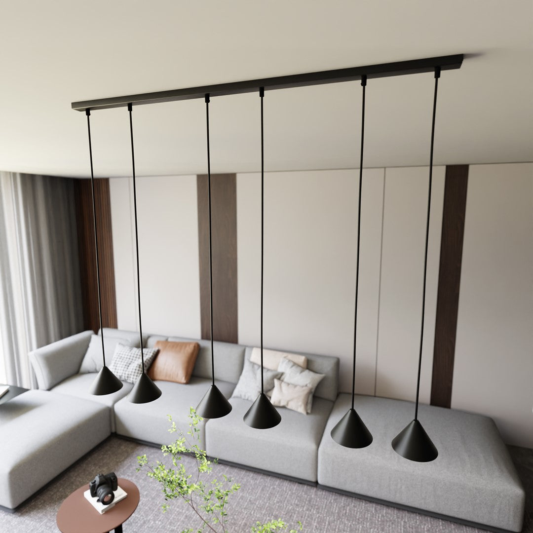 Elit 6 pendant light black/gold