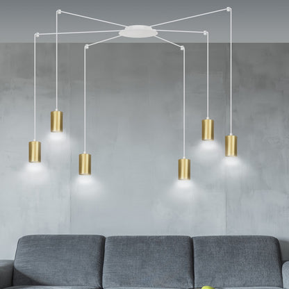 Traker 6 pendant light white/gold