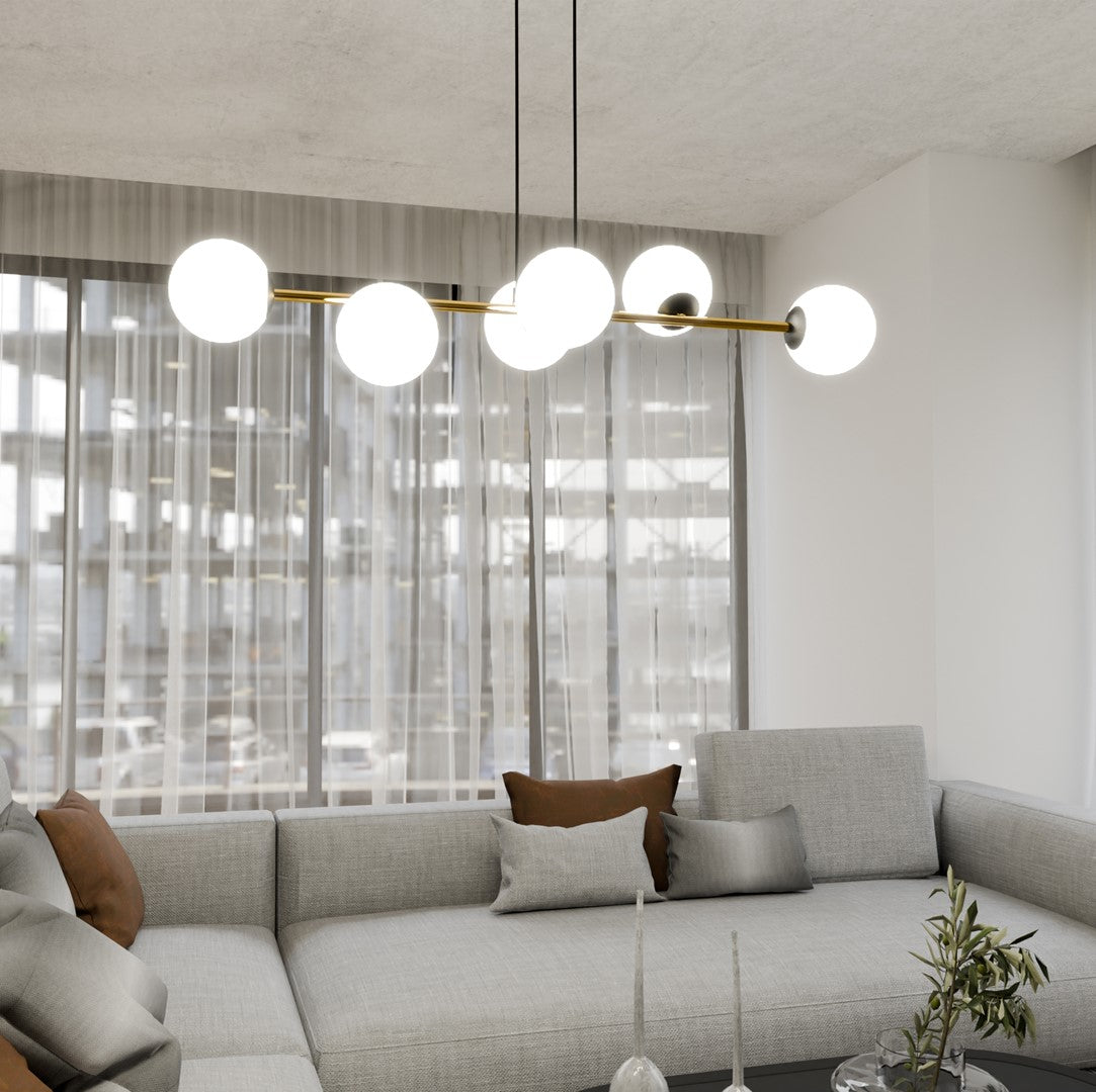 Gravity 6 pendant light black/gold
