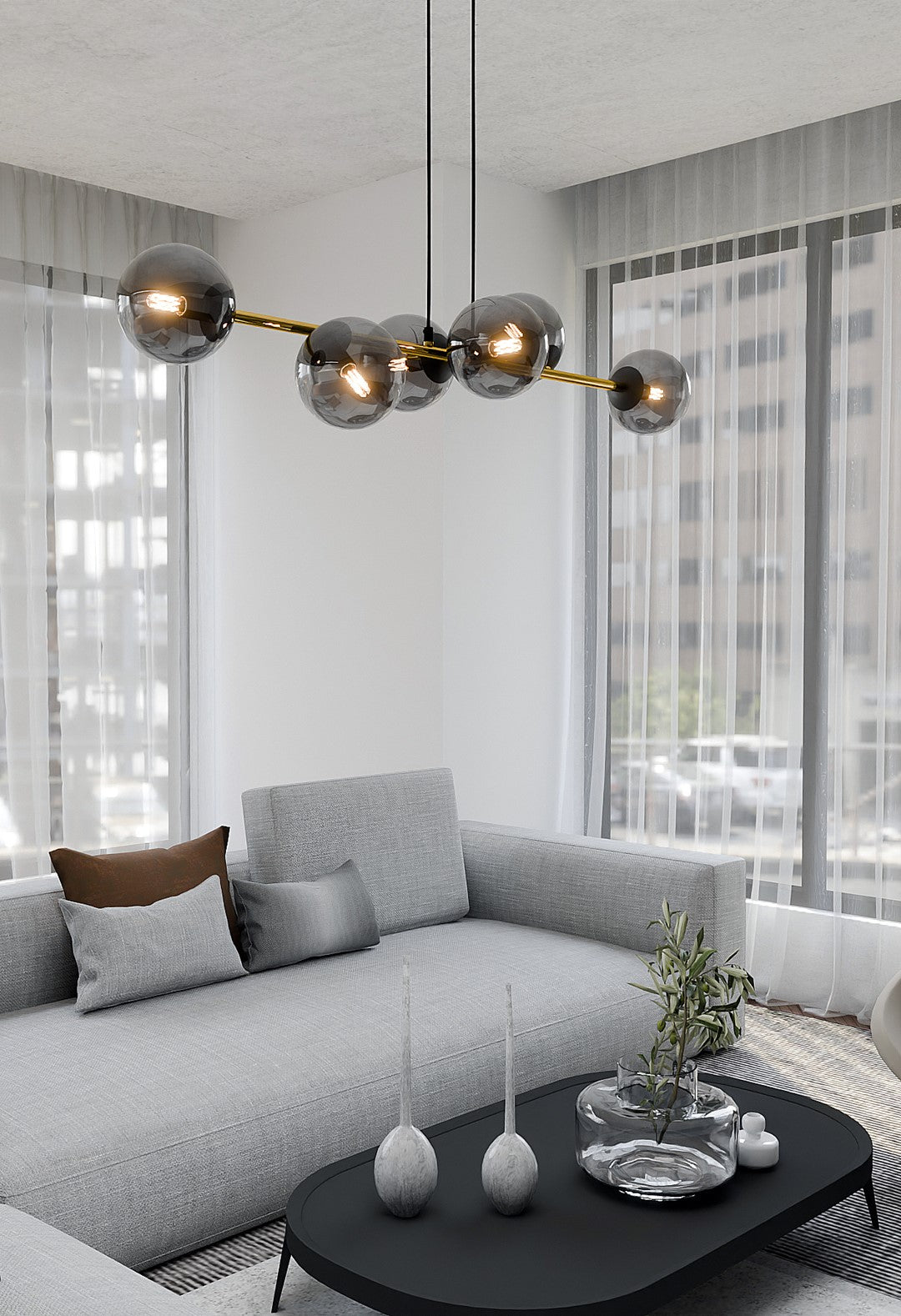 Gravity 6 ceiling lamp black/graphite