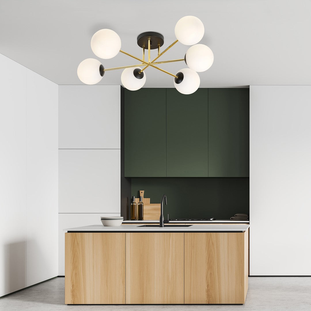Magnum 6 ceiling lamp black/opal