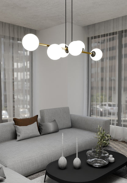 Gravity 6 pendant light black/gold