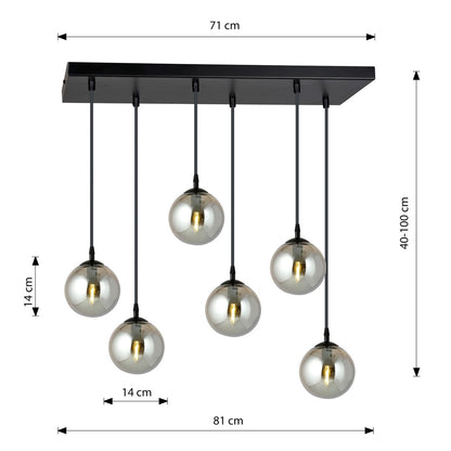 Cosmo 6 pendant light graphite