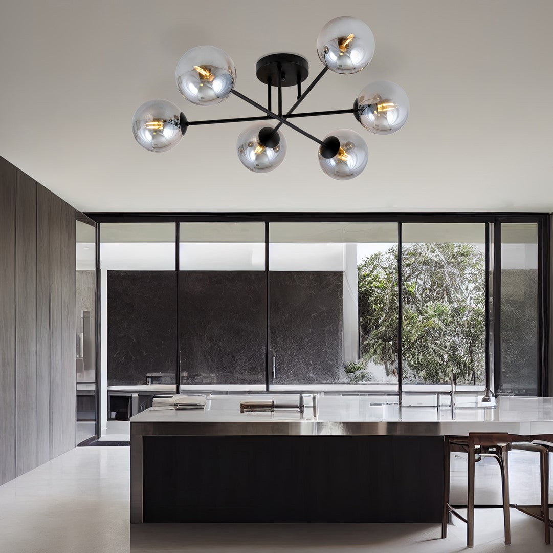Roma 6 ceiling lamp black/graphite