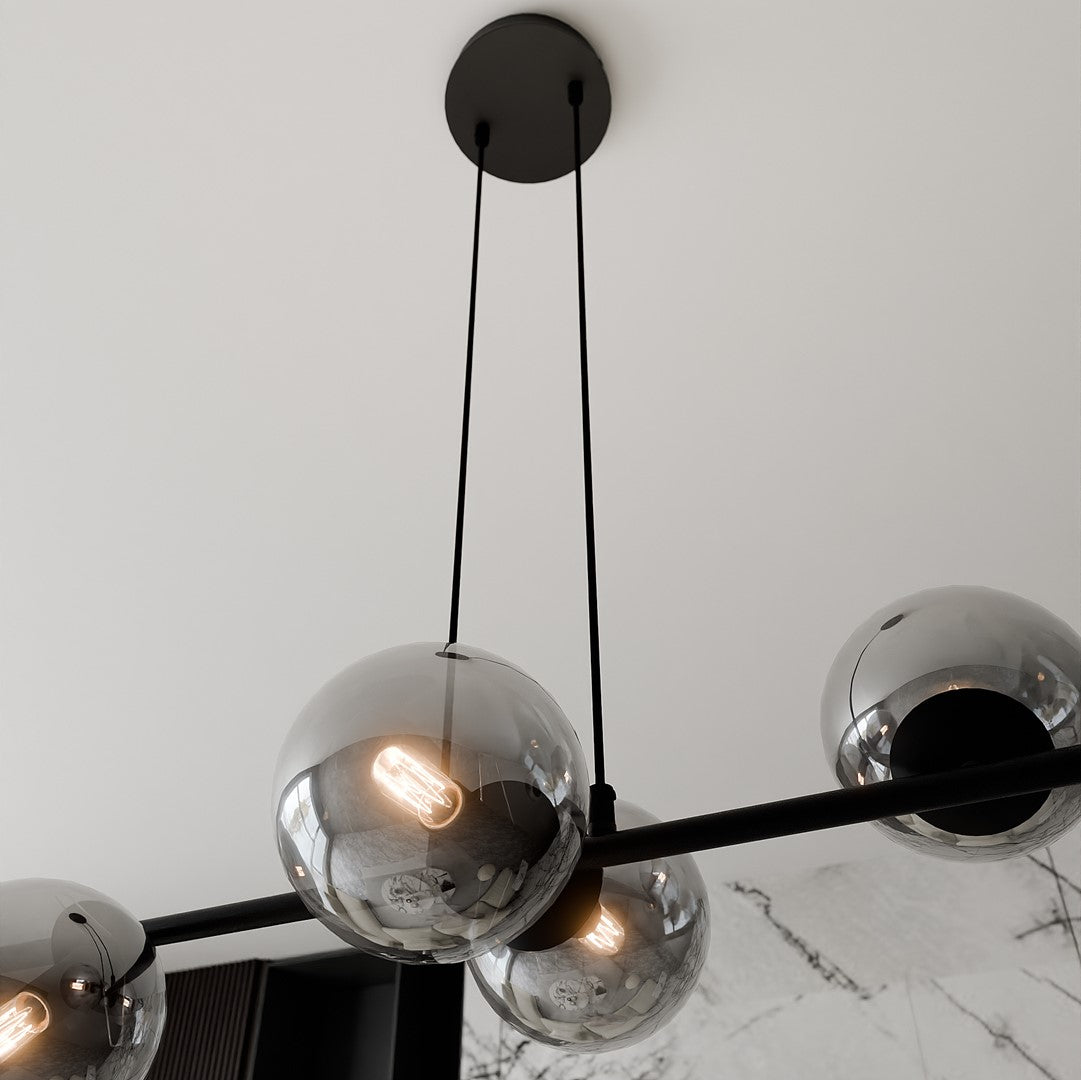 Rossi 6 pendant light black/graphite
