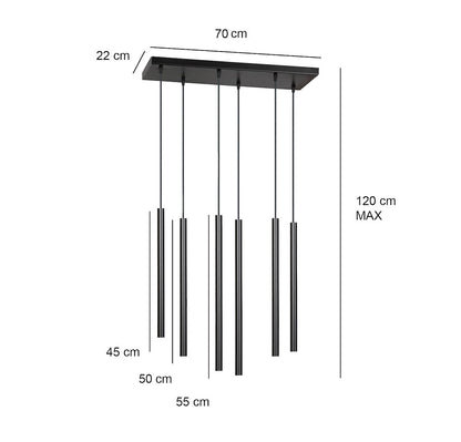Selter 6 pendant light black