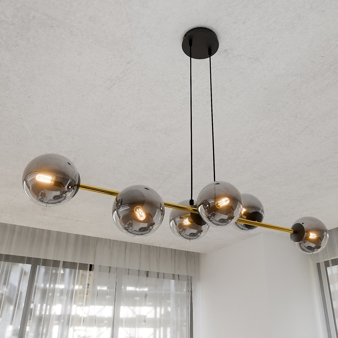 Gravity 6 ceiling lamp black/graphite