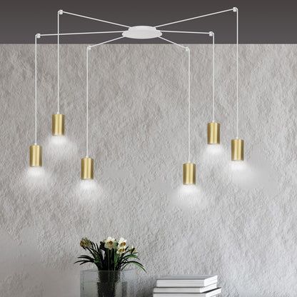 Traker 6 pendant light white/gold
