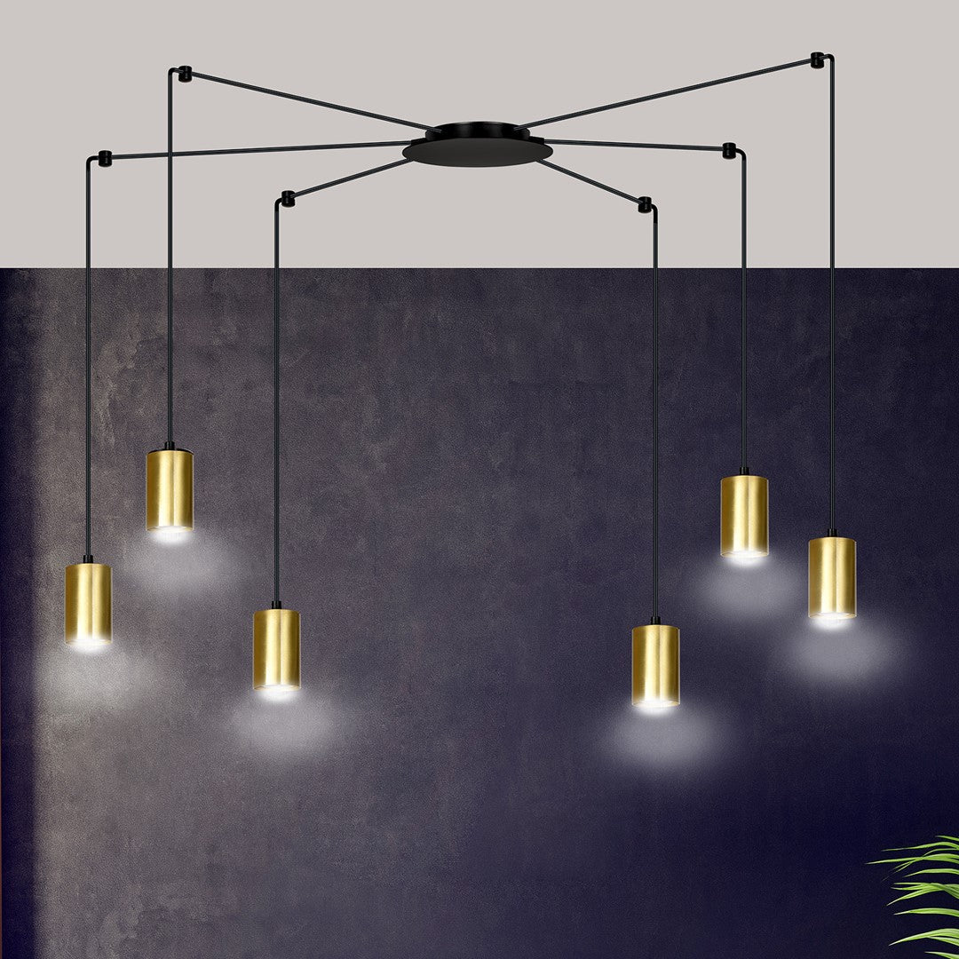 Traker 6 pendant light black/gold