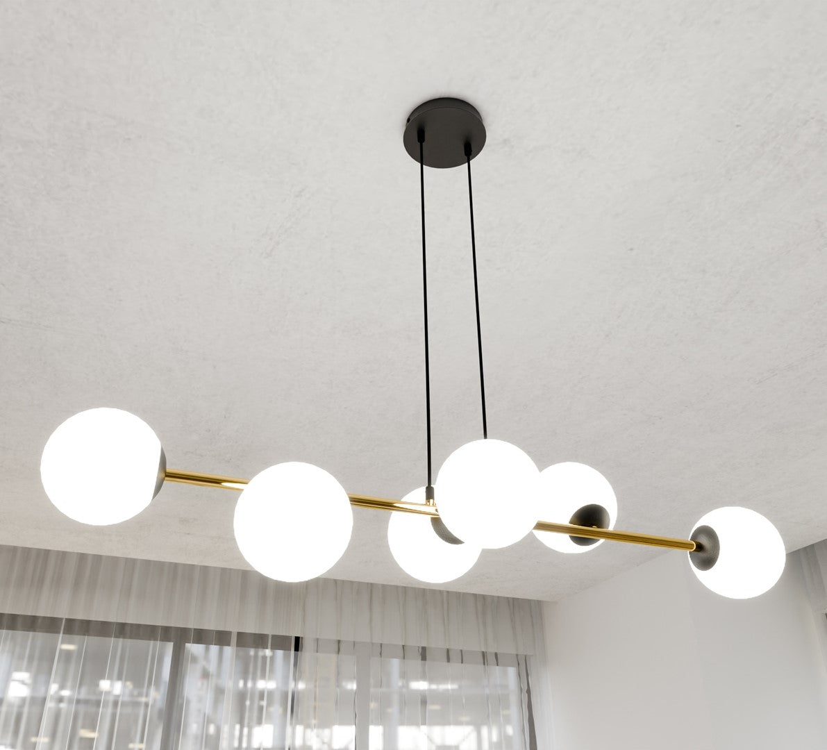 Gravity 6 pendant light black/gold