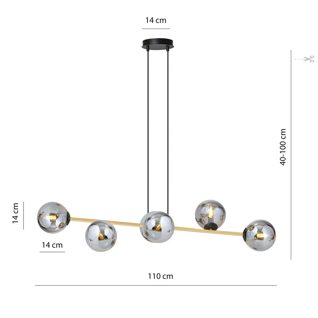 Gravity 6 ceiling lamp black/graphite
