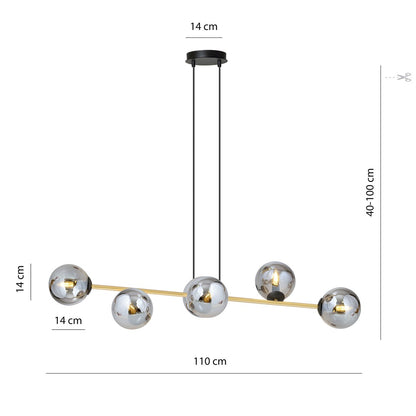 Gravity 6 ceiling lamp black/graphite
