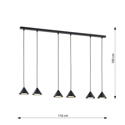 Elit 6 pendant light black/gold
