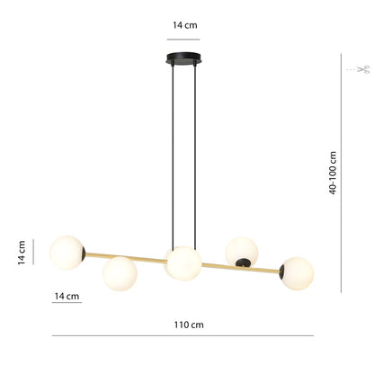 Gravity 6 pendant light black/gold