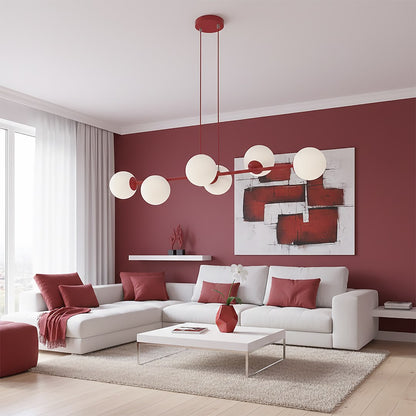 Magnus 6 pendant lamp burgundy/opal