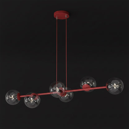 Magnus 6 pendant lamp transparent burgundy