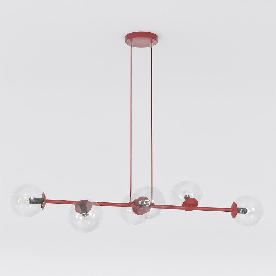 Magnus 6 pendant lamp transparent burgundy