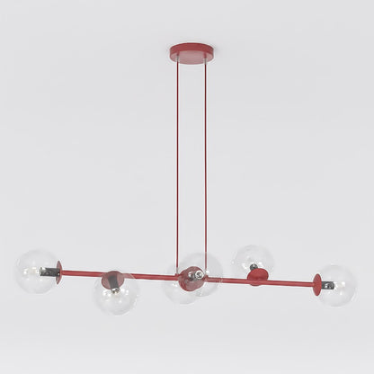 Magnus 6 pendant lamp transparent burgundy