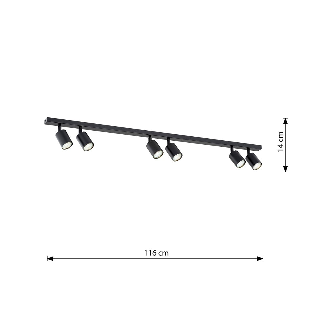 Flash 6 ceiling lamp black
