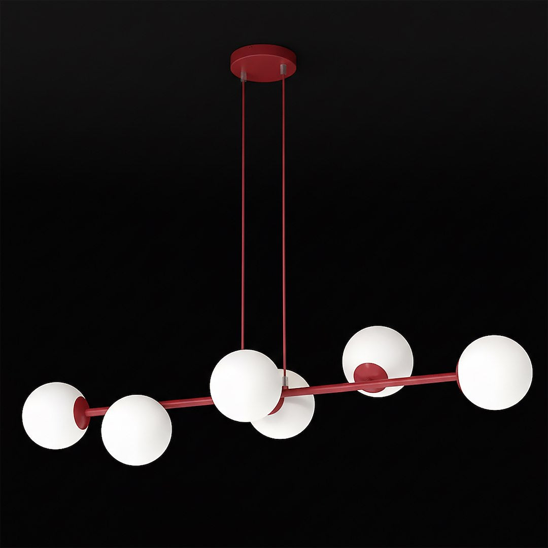 Magnus 6 pendant lamp burgundy/opal