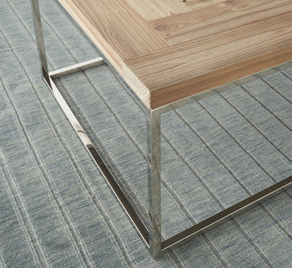Ace Side Table in Reclaimed Pine and Polished Stainless Steel