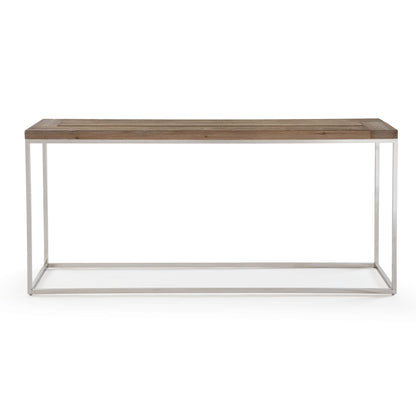 Ace Console Table in Reclaimed Pine and Polished Stainless Steel
