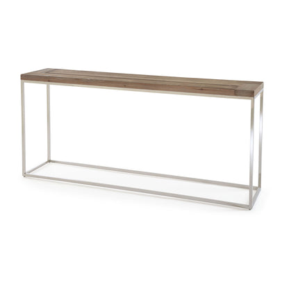 Ace Console Table in Reclaimed Pine and Polished Stainless Steel