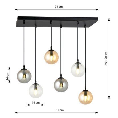 Cosmo 6 premium pendant light mixed