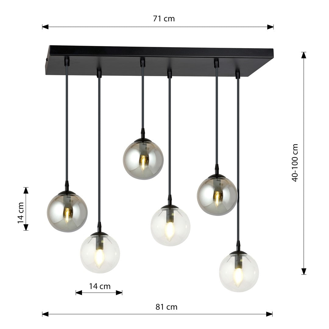 Cosmo 6 pendant light mixed