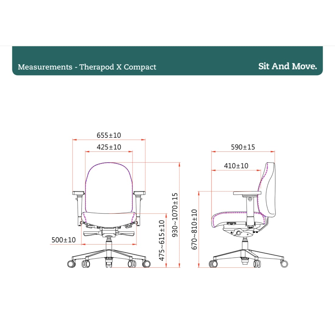 Sit And Move Therapod X Compact Light Grey - Office Chair Wool Felt Fenice