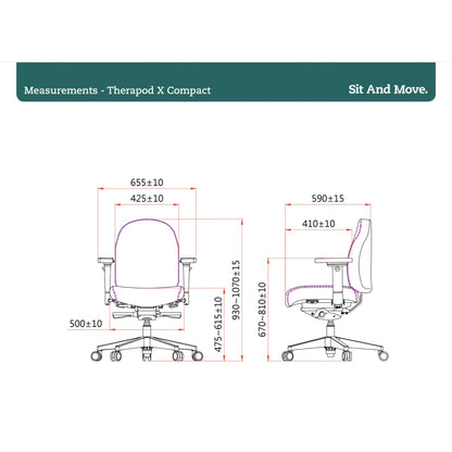 Sit And Move Therapod X Compact Light Grey - Office Chair Wool Felt Fenice