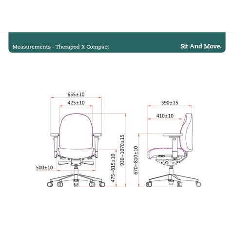 Sit And Move Therapod X Compact Lysegrå - Kontorstol Uldfilt Fenice