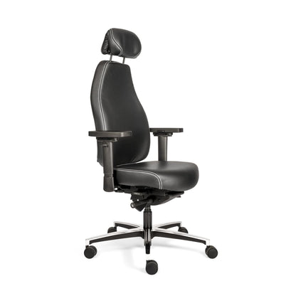 Sit And Move Therapod X Headrest - Office Chair in Black Leather