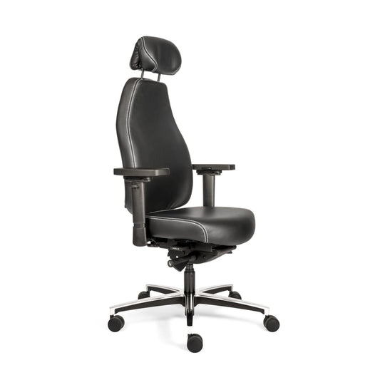 Sit And Move Therapod X Headrest - Office Chair in Black Leather