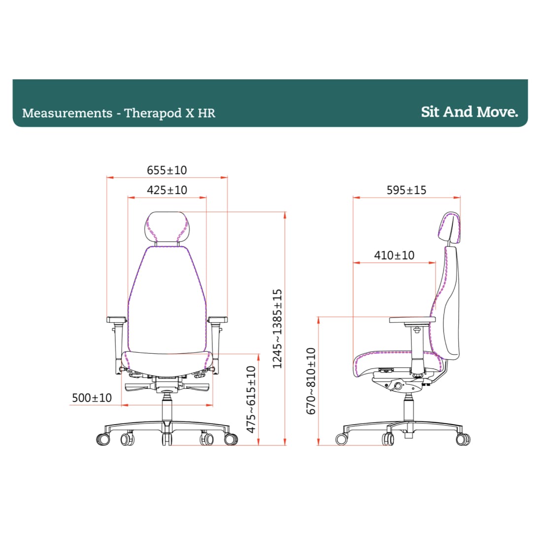 Sit And Move Therapod X Headrest - Office Chair in Black Leather