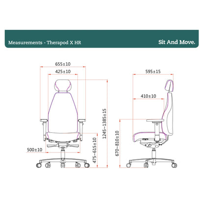 Sit And Move Therapod X Headrest - Office Chair in Black Leather