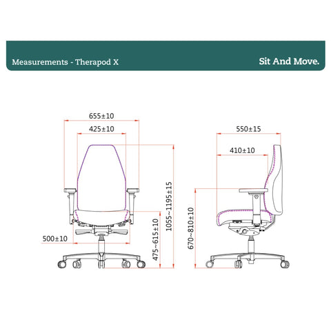 Sit And Move Therapod X Standard - Kontorstol Sort Læder