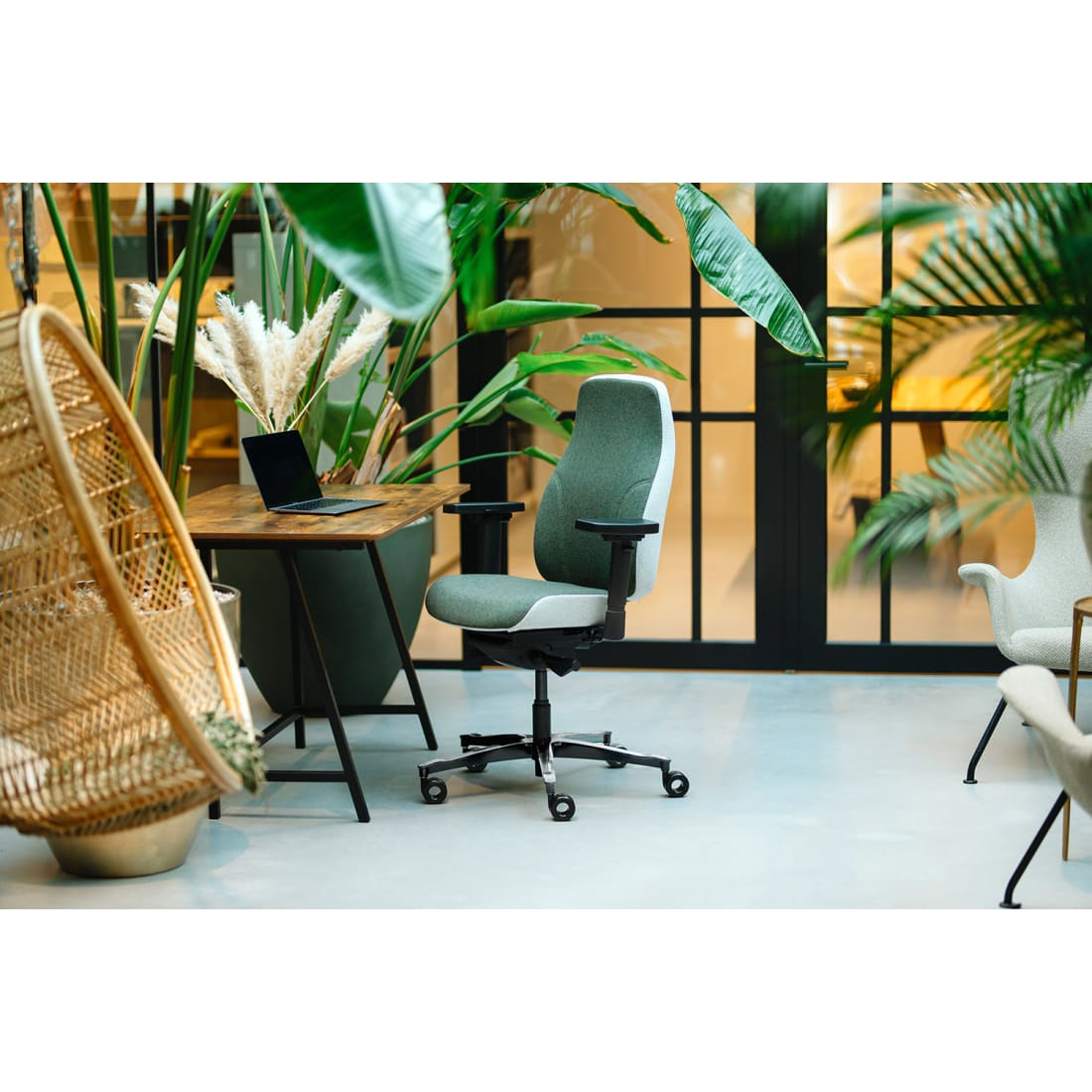 Sit And Move Therapod X2 Olive - Office Chair Facet Wool Olive/Ash Grey