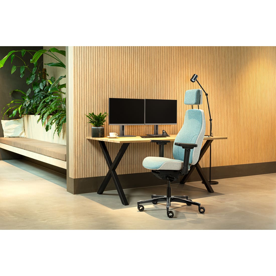 Sit And Move Therapod X2 HR Headrest Azure - Office Chair Facet Wool Azure/Ash Grey
