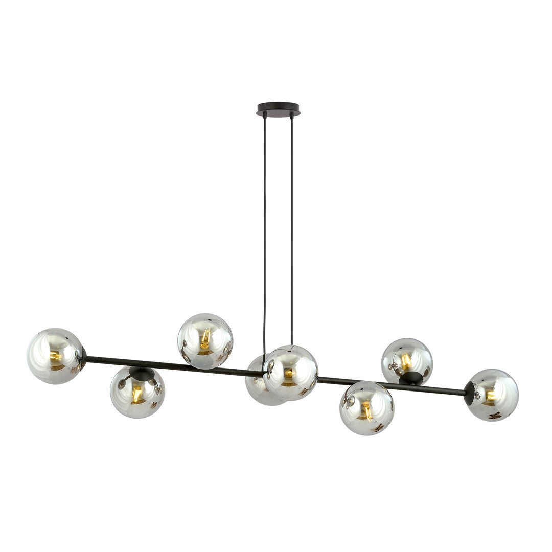 Rossi 8 pendant light black/graphite